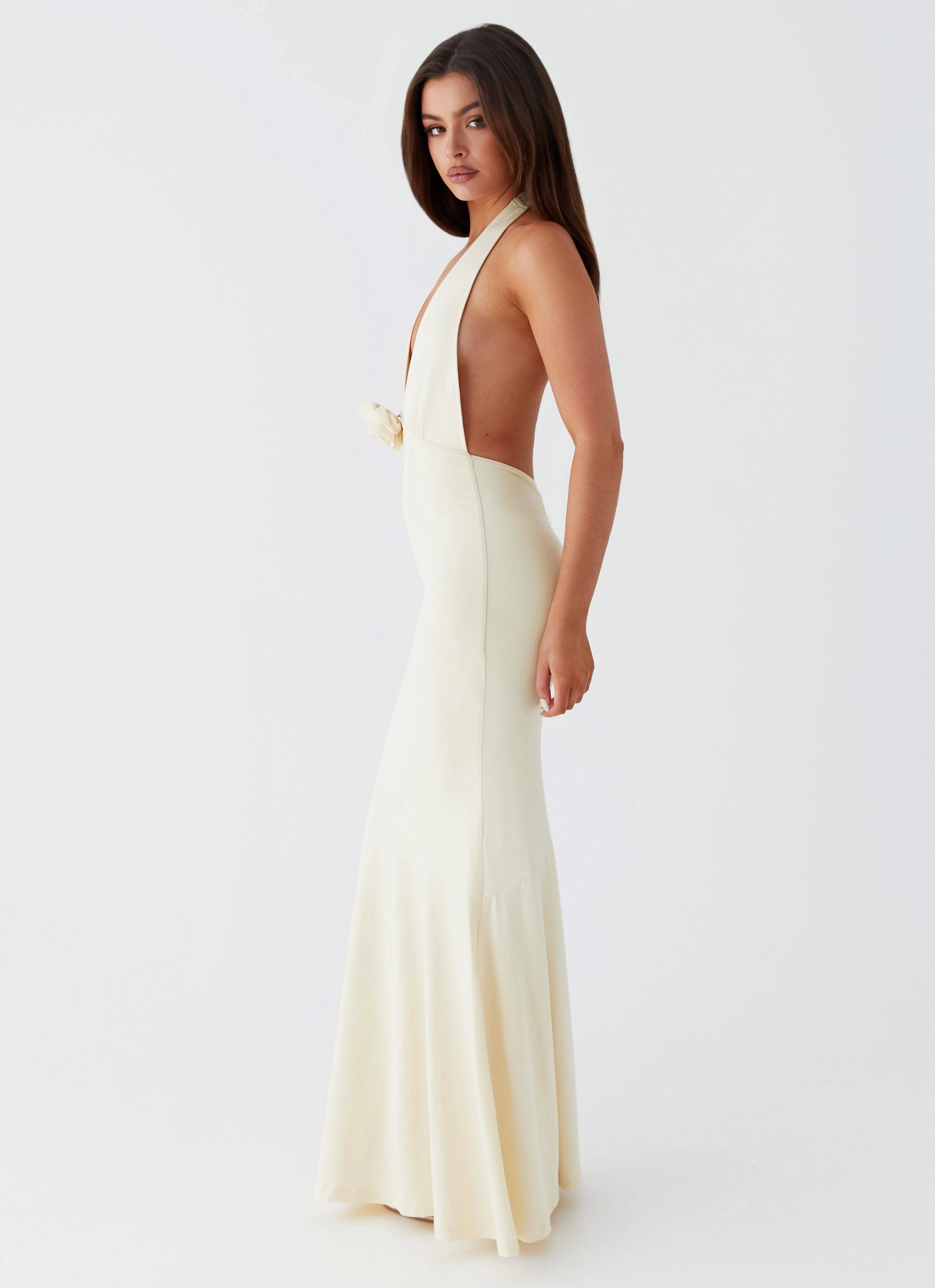 Eliza Rose Maxi Dress - Yellow Contemporary Waist Sophisticated Line