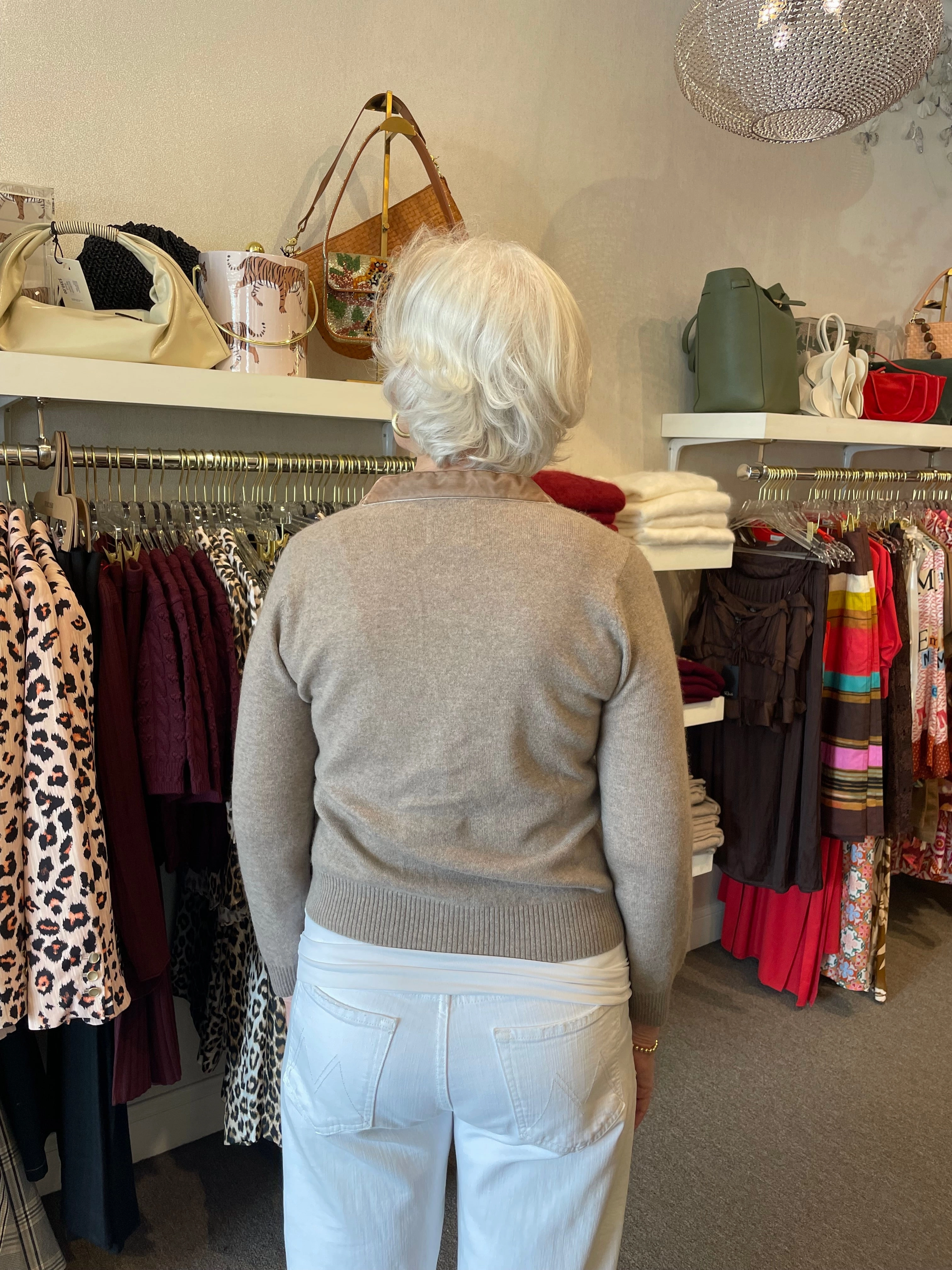 Velvet Little Cardigan Conway SnagFreeKnit Layered Collar System