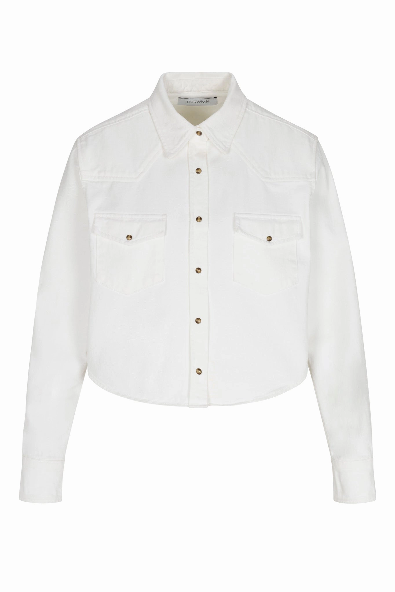 Sophia Denim Cropped Western Button Down VNeckline