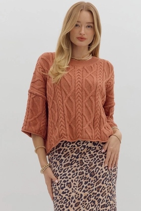 Versatile Layering Something Extra Rust Sweater