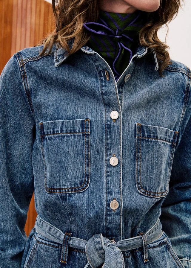 VERBANA BLUE DENIM JUMPSUIT Edgy Design Relaxed Feel