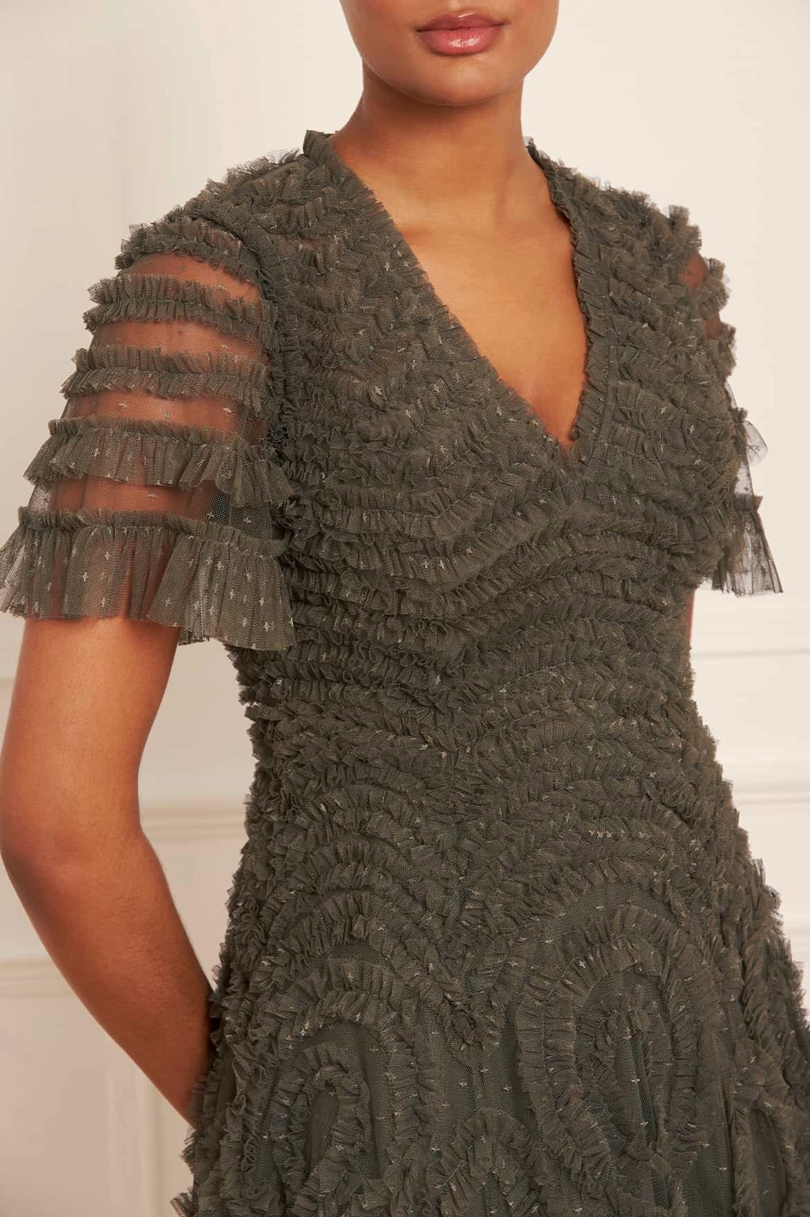 Verity Ruffle V-Neck Gown SustainableCotton Layer Ready