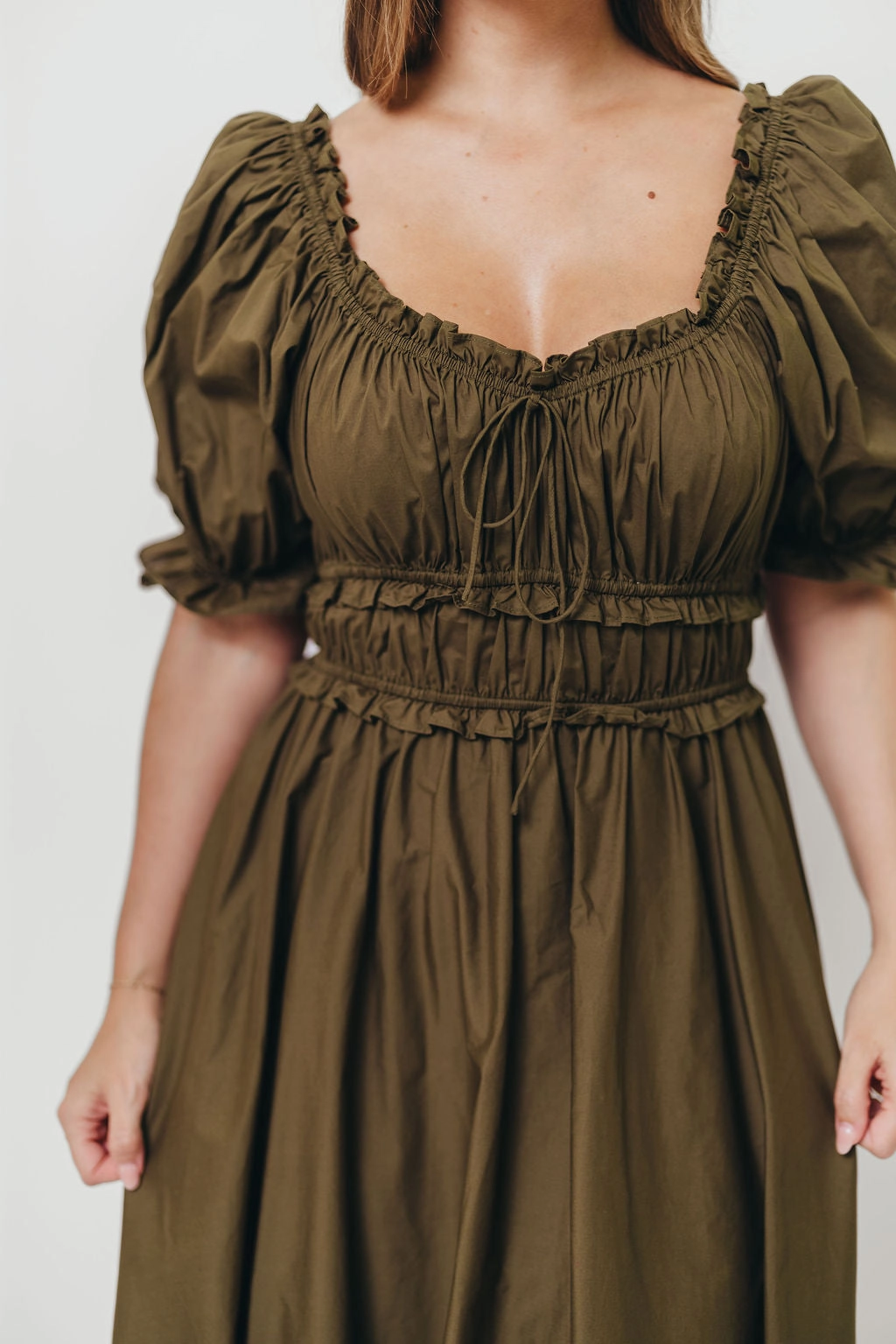 Easy Vibe Eye Appeal Sydnee Cotton Maxi Dress in Dusty Olive - Bump Friendly