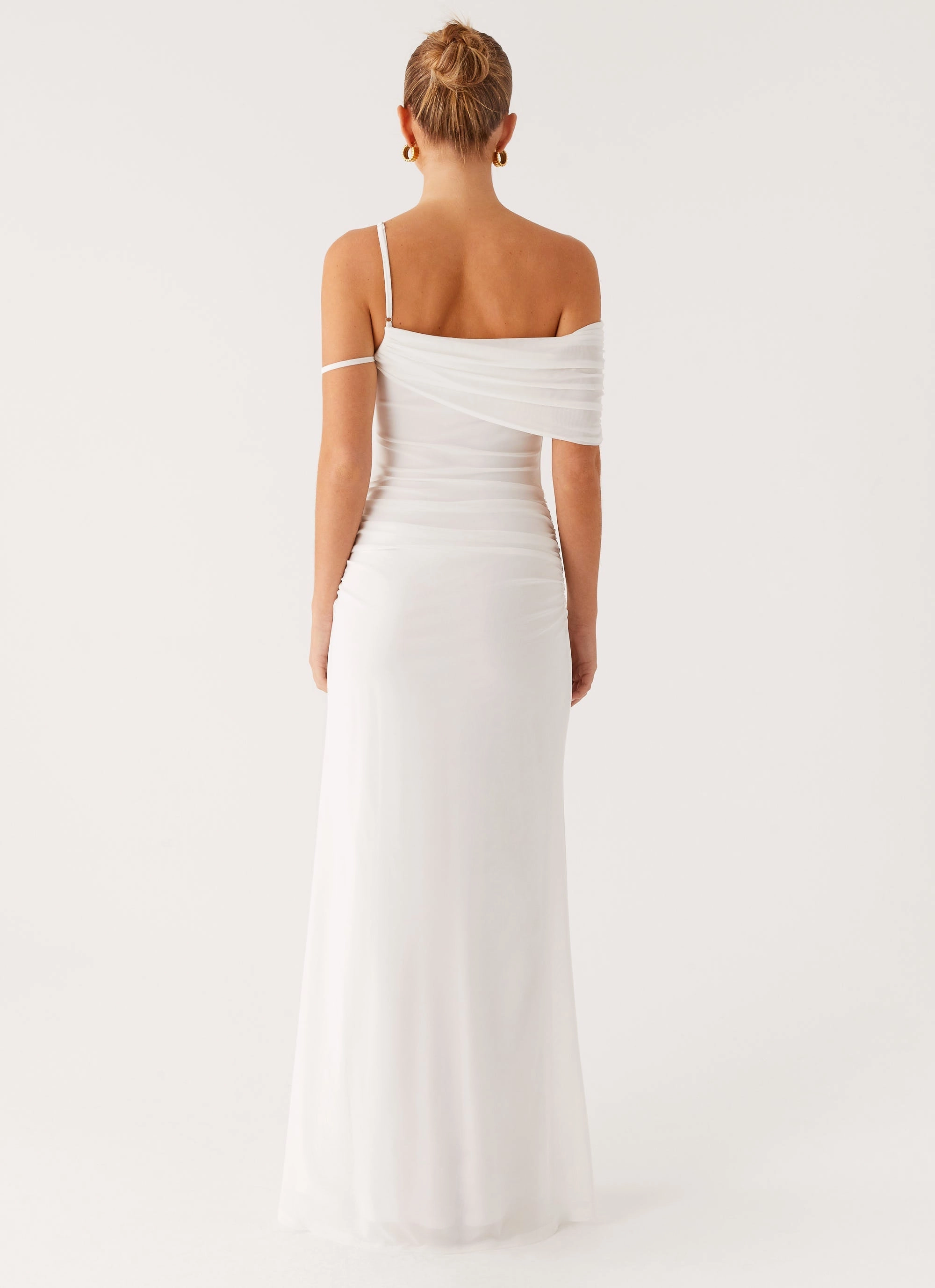 Conquer Maxi Dress - Off White Silk Shine