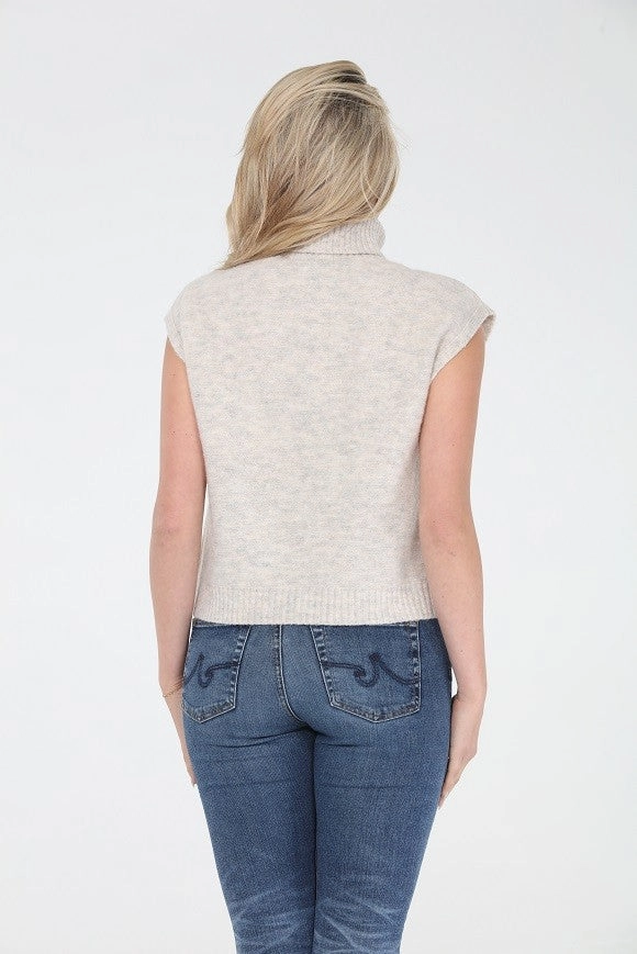 Ribbed Trim Details Casual Wear The Marina Sweater Top in Beige