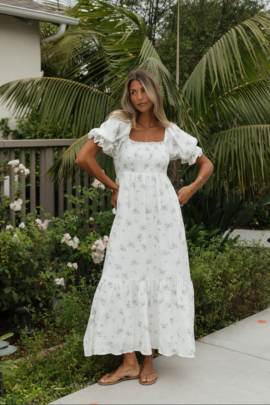 Livvy 100% Cotton  Maxi Dress in Chamomile - Bump Friendly & Inclusive Sizing Chic Design Statement-Piece