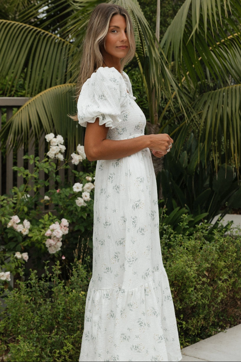 Livvy 100% Cotton  Maxi Dress in Chamomile - Bump Friendly & Inclusive Sizing Square-Neck