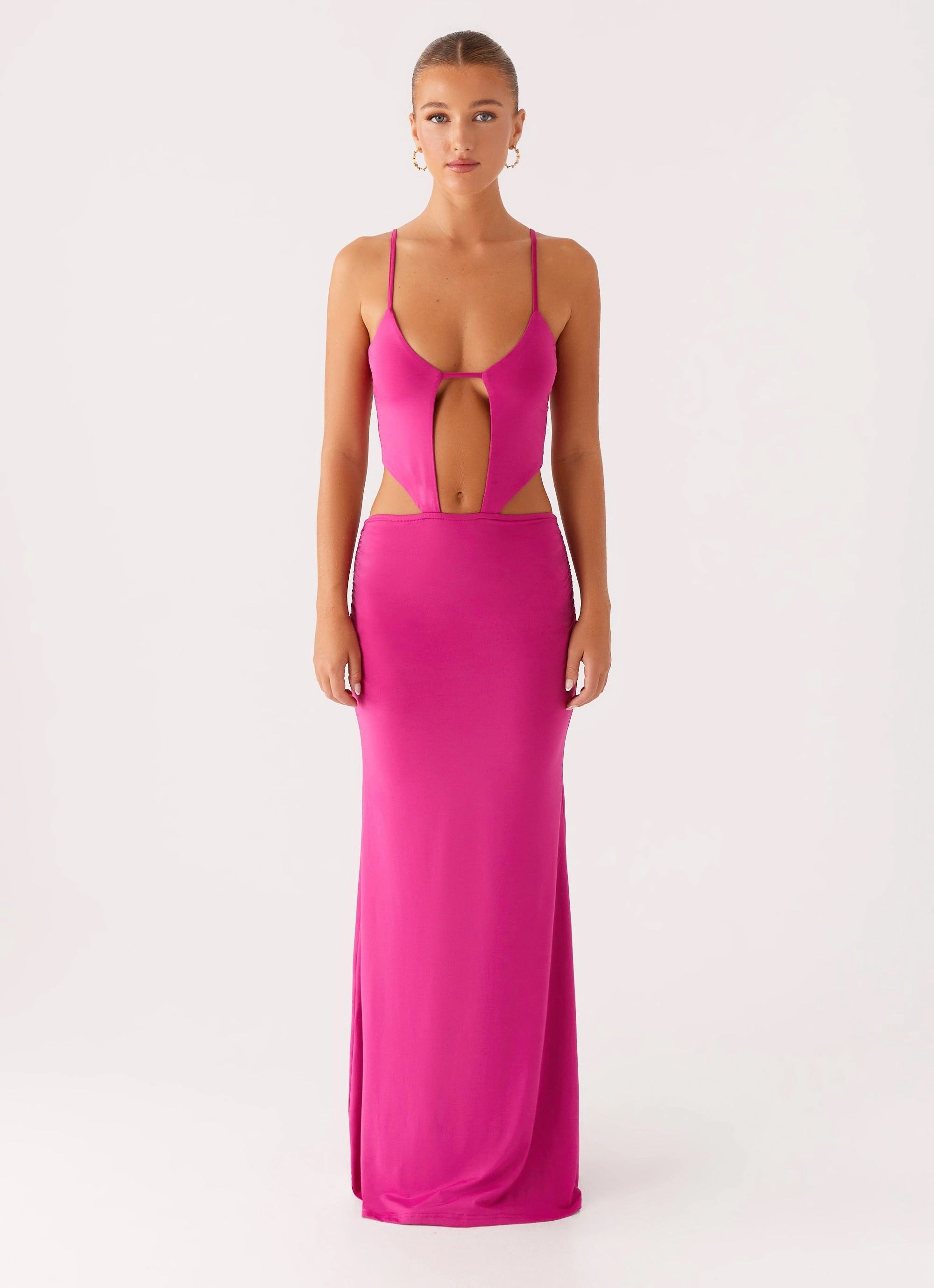 Headliner Maxi Dress - Fuchsia Soft Silhouette Playful Twist
