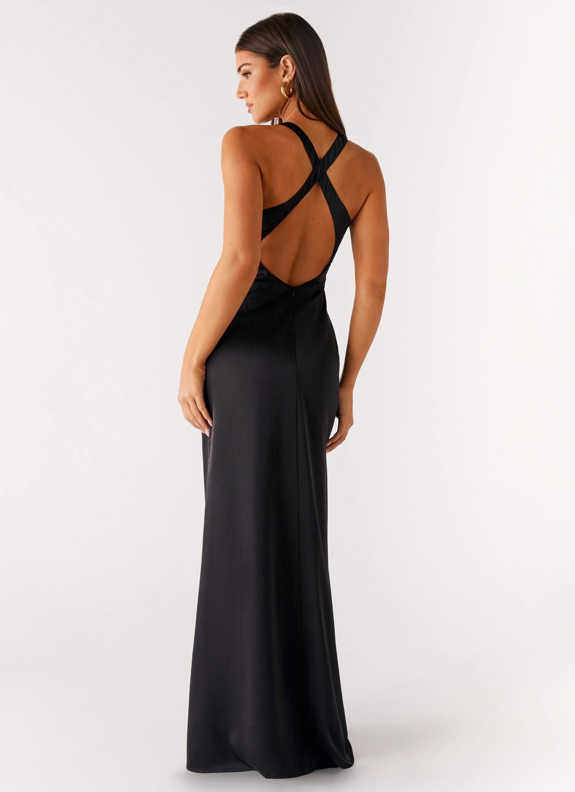 Luxurious Feel Desi Halterneck Maxi Dress - Black