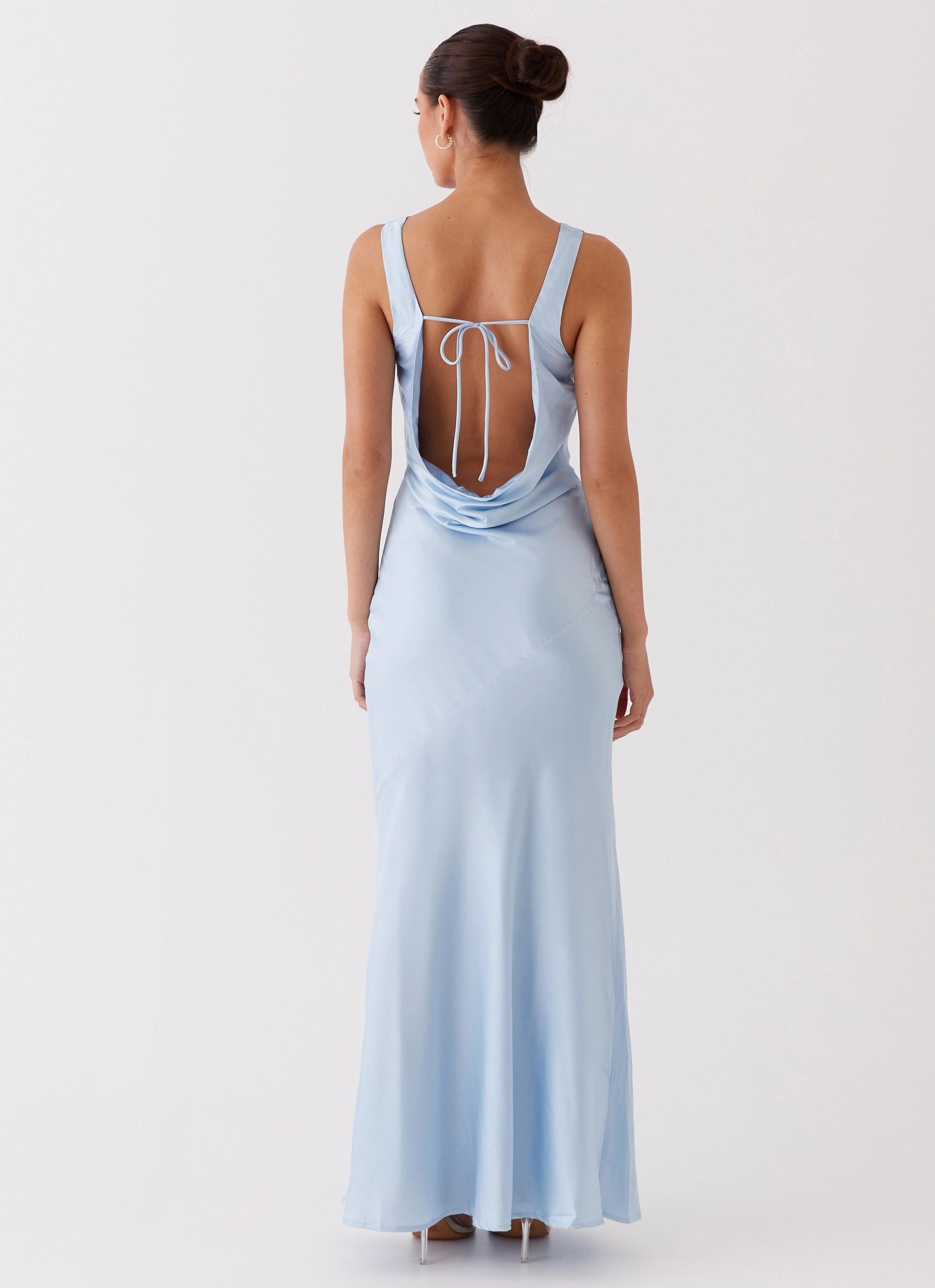 Be Mine Satin Maxi Dress - Blue Cozy Mood Smooth Design