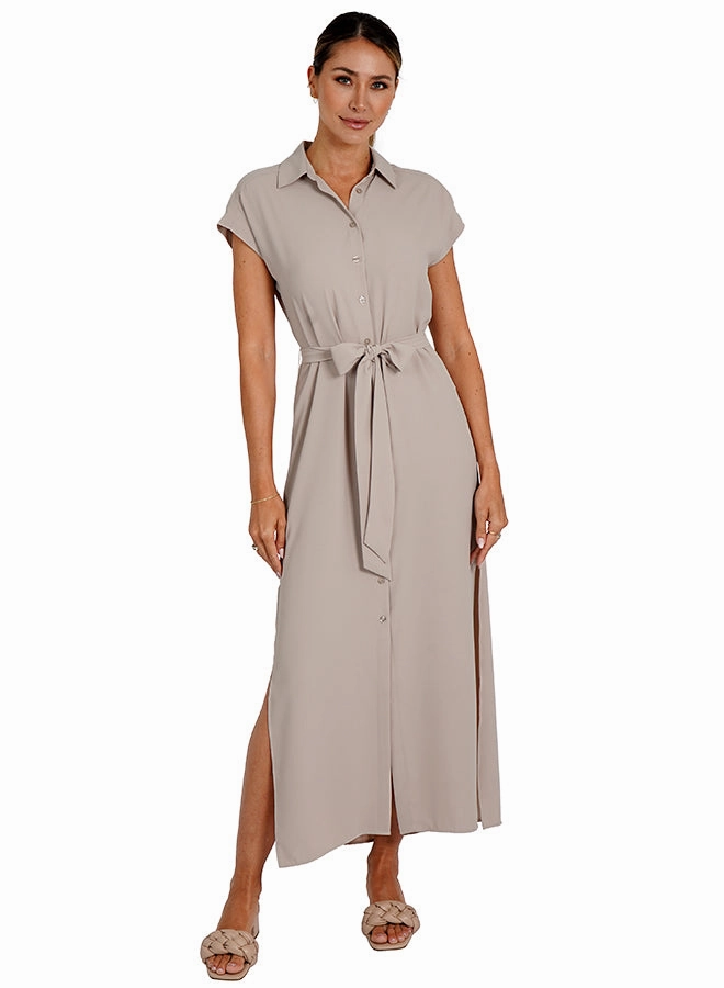 Maggie Dress Taupe Light Fall Minimal Harmony