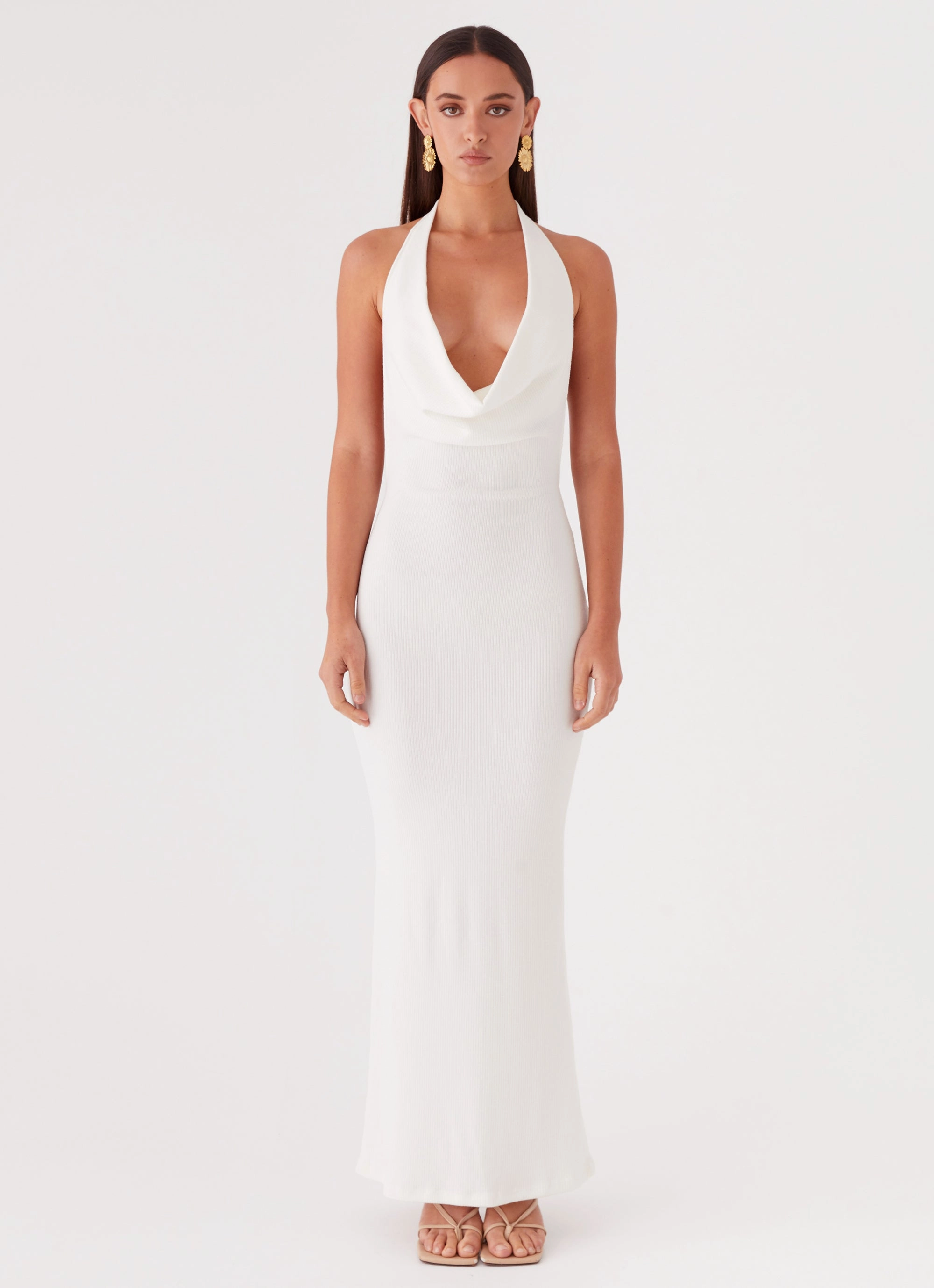 Anella Maxi Dress - White Relax Form Sleeveless