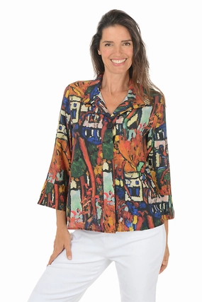 Convertible Design Odor Resistant Treatment Vibrant Canvas Button-Front Shirt