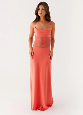Reversible-Style Luxe Comfort Shae Maxi Dress - Tangerine