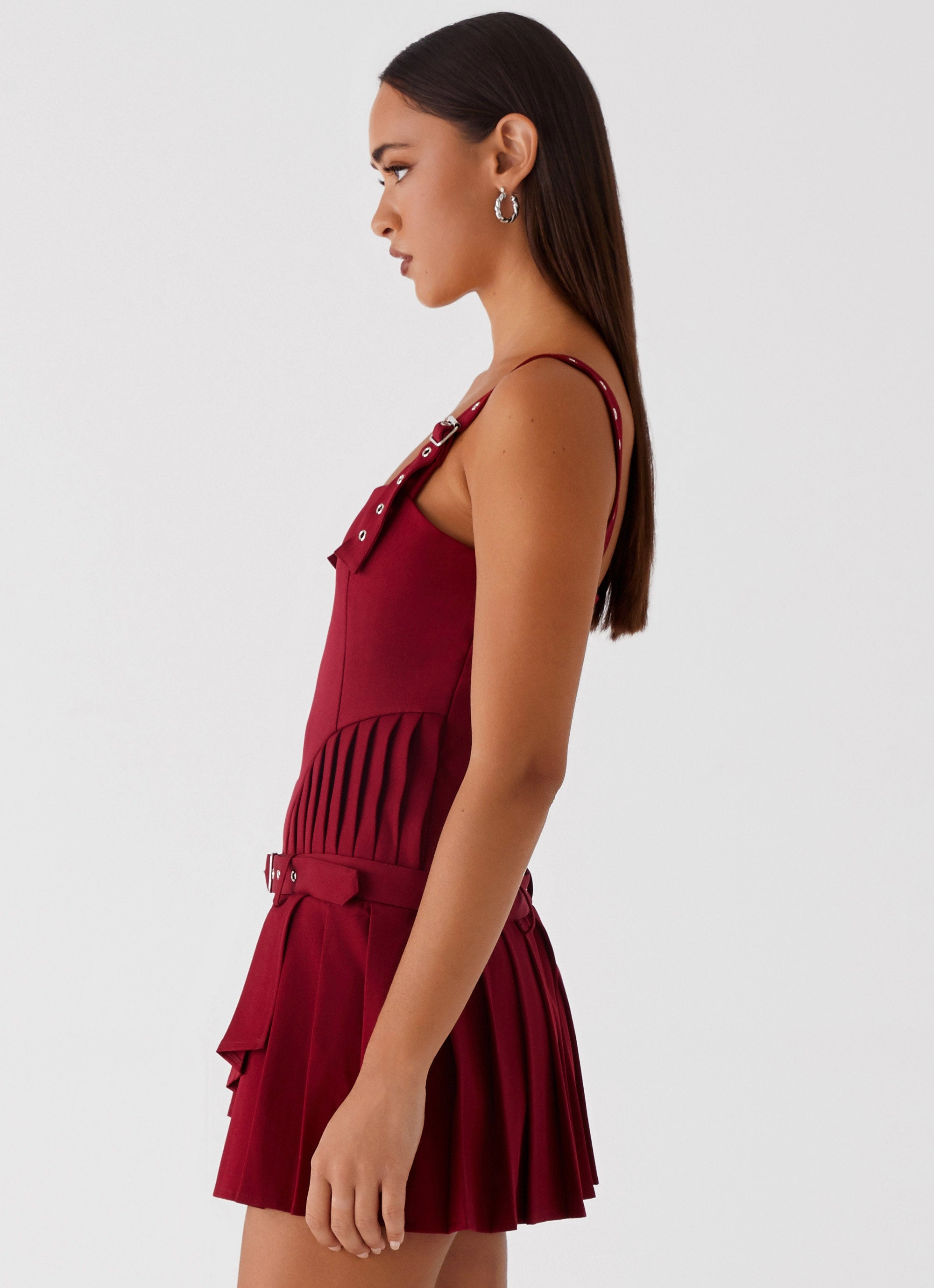 Smart Tones Uma Mini Dress - Cherry Red