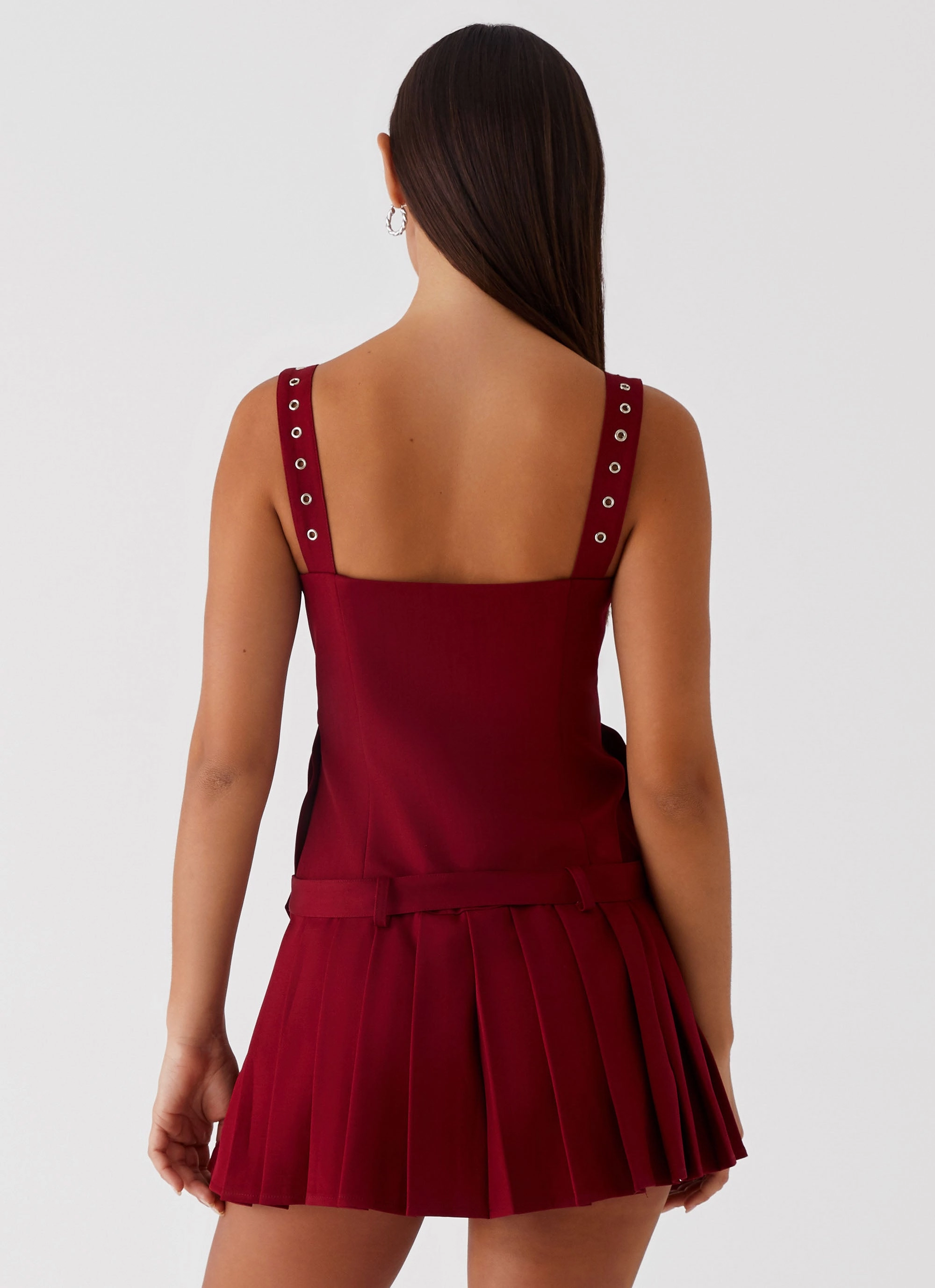 Edgy Layers Layered Style Uma Mini Dress - Cherry Red