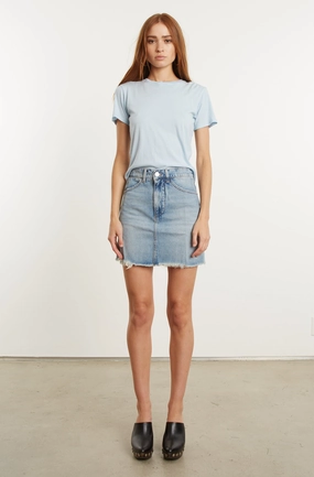 Casual Blouse Midweight Texture Victoria Denim 5 Pocket Skirt