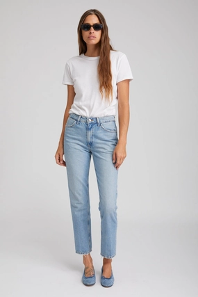 ribbed texture Victoria Slim Straight Denim