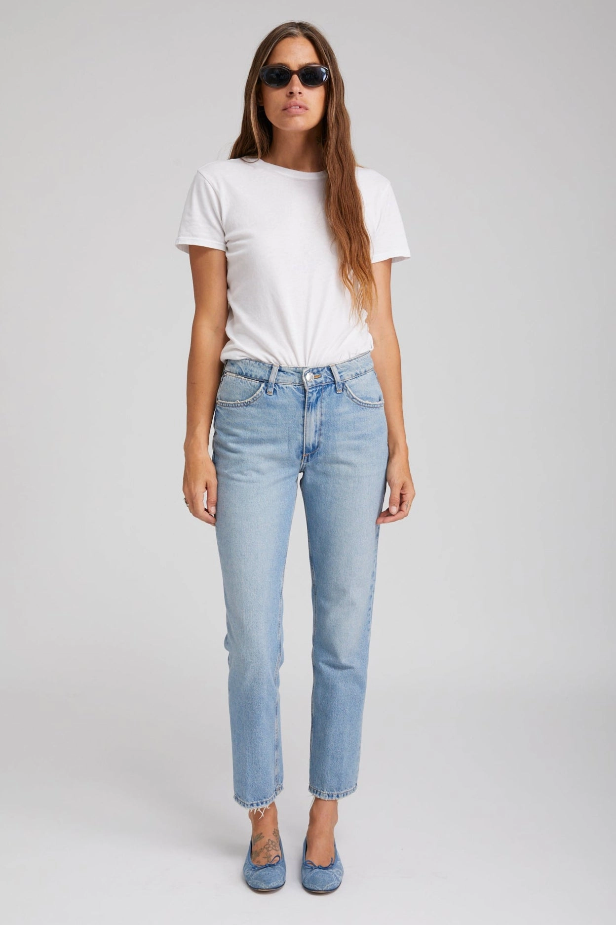 Victoria Slim Straight Denim Unstructured Silhouette