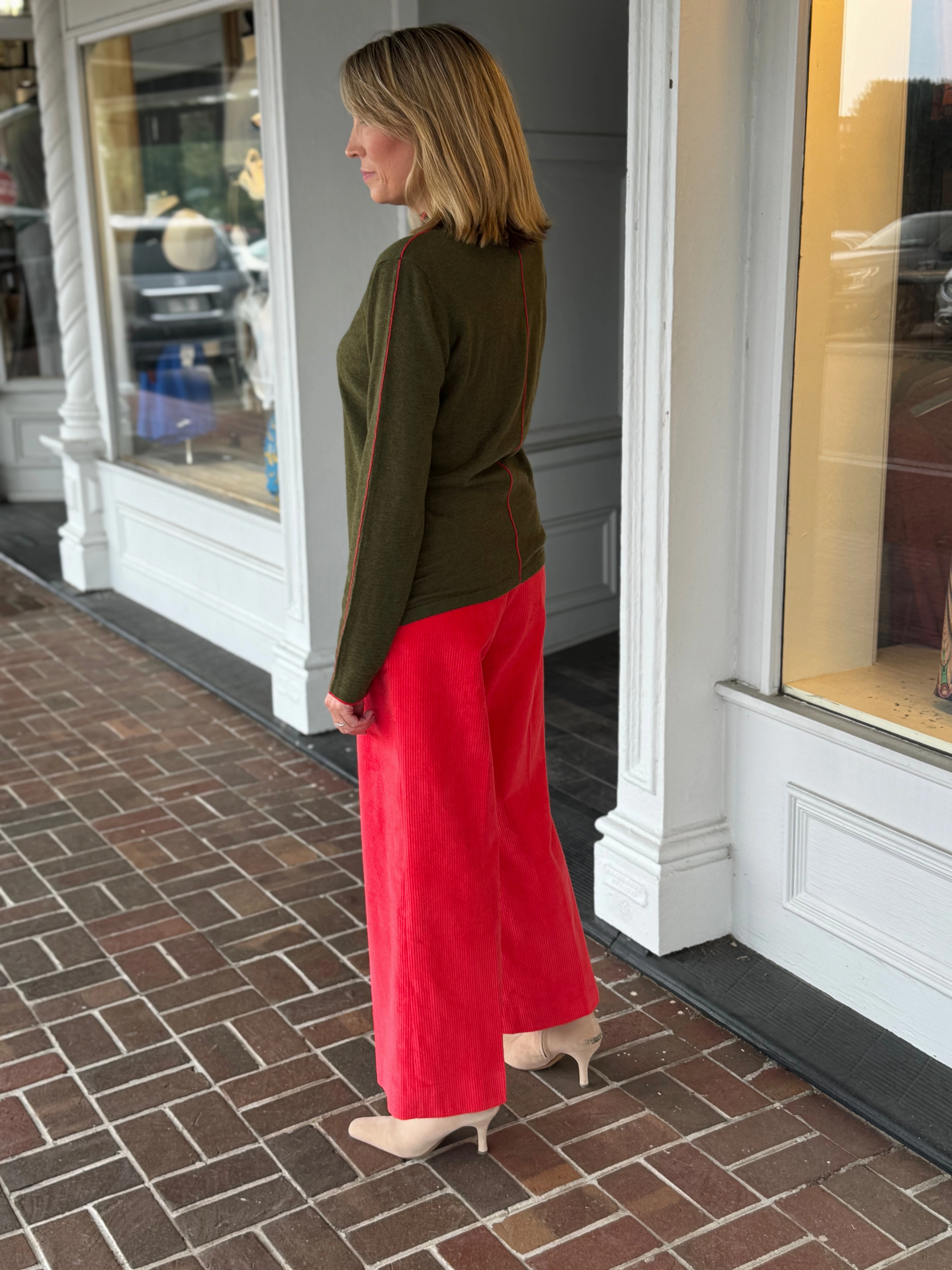 Vilagallo Knit Green Sweater Heather Effect Finish Soft Touch Texture