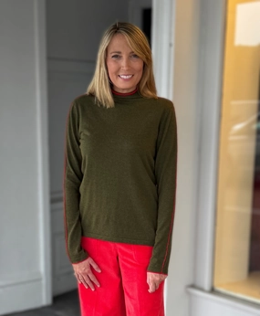 Loose Sweater RaglanSleeve Vilagallo Knit Green Sweater