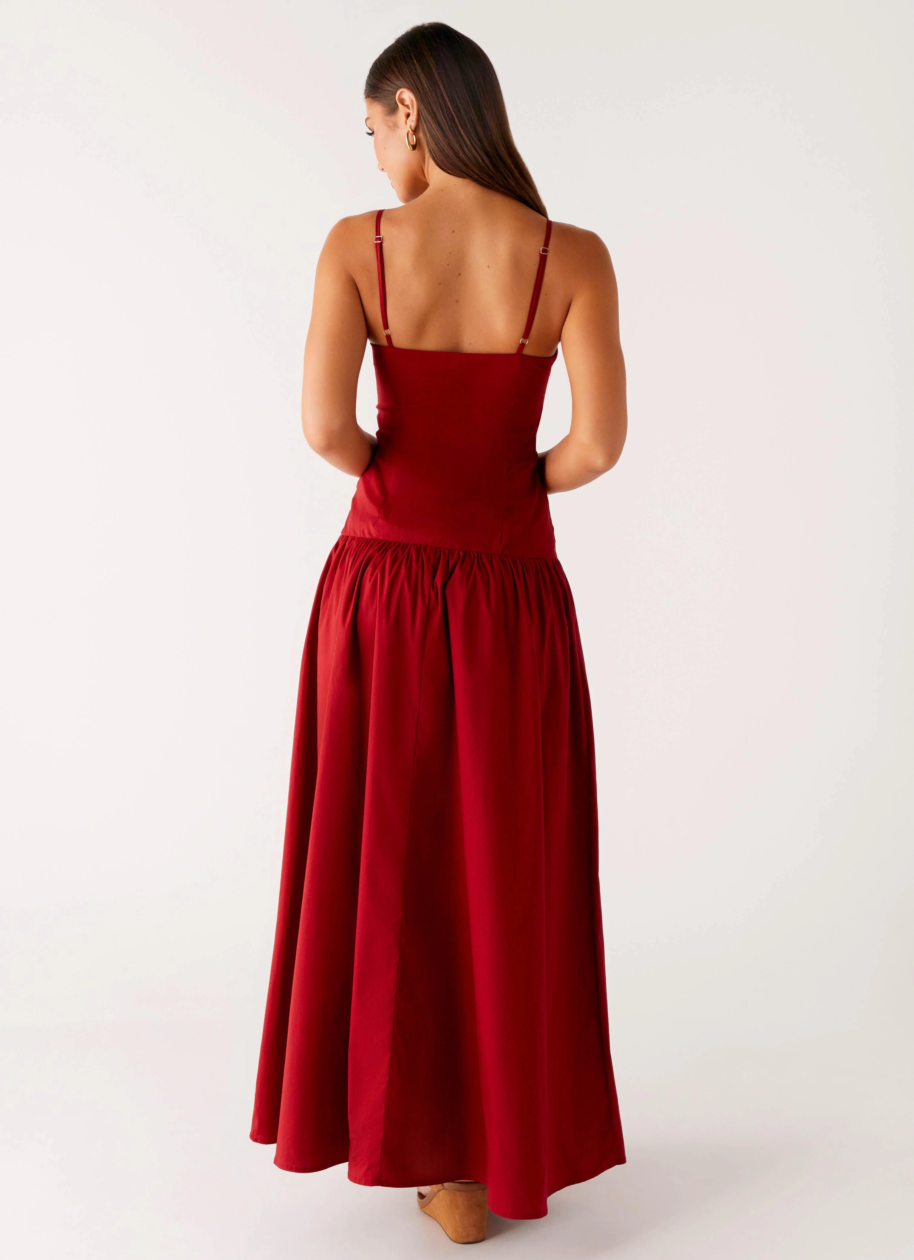 Side-Pocket Vince Cami Maxi Dress - Deep Red