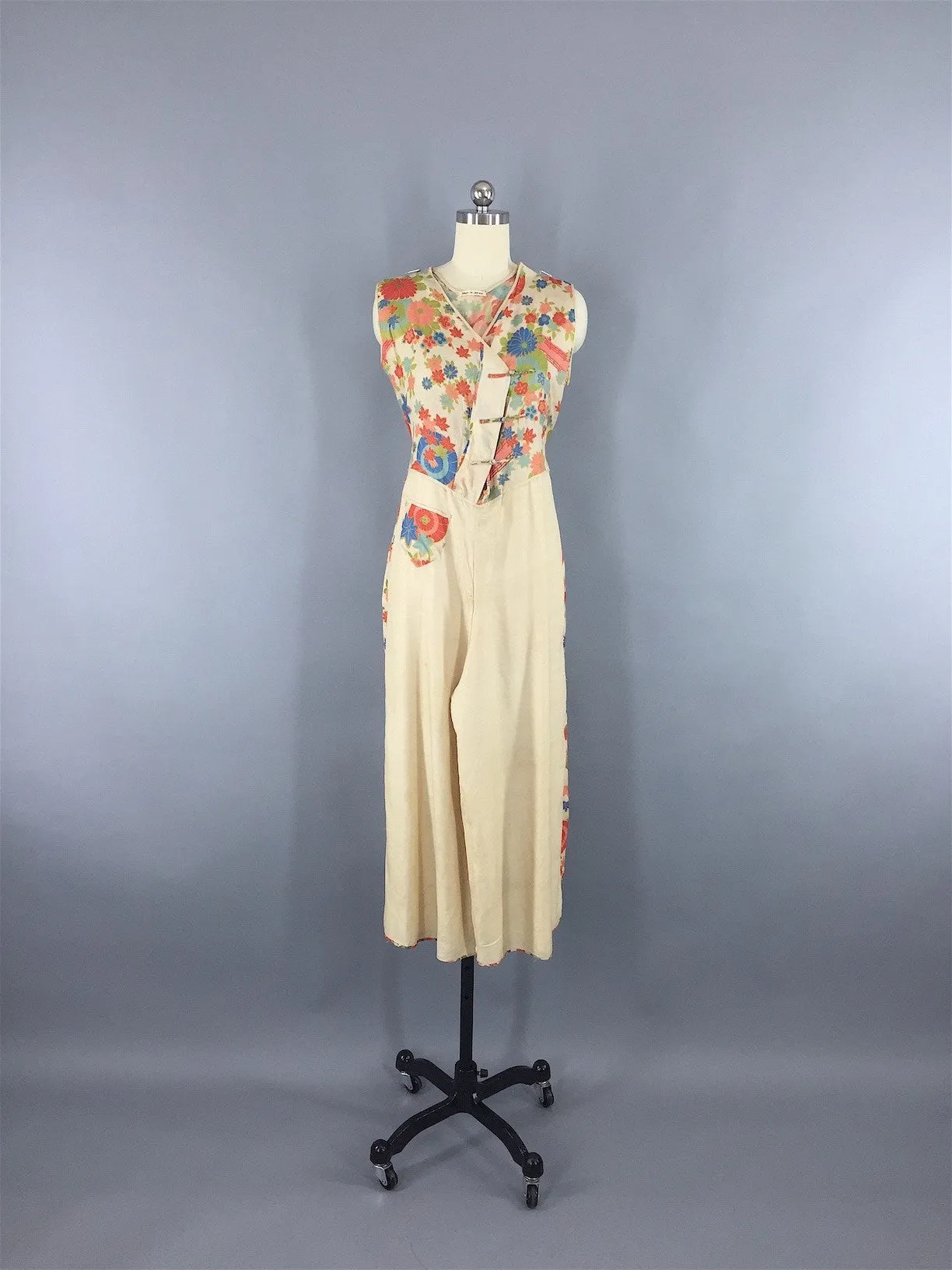 Vintage 1920s Silk Beach Pajamas