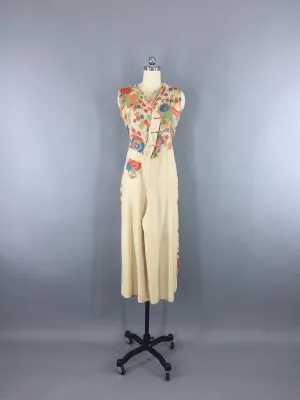 Vintage 1920s Silk Beach Pajamas