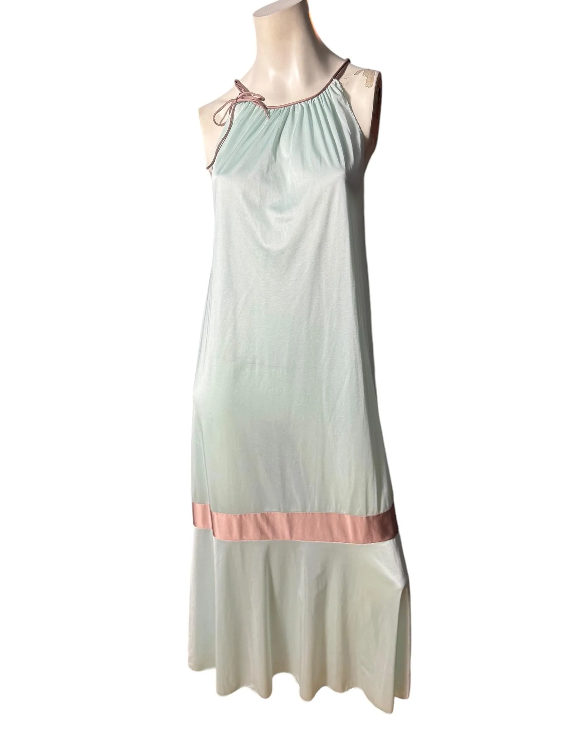 Vintage 70's blue long nightgown S M