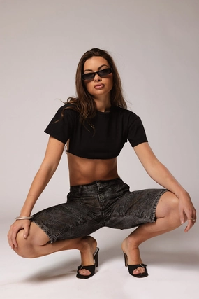 Minimal Waist Compact Storage Pocket The Amelia Jort / Blackout