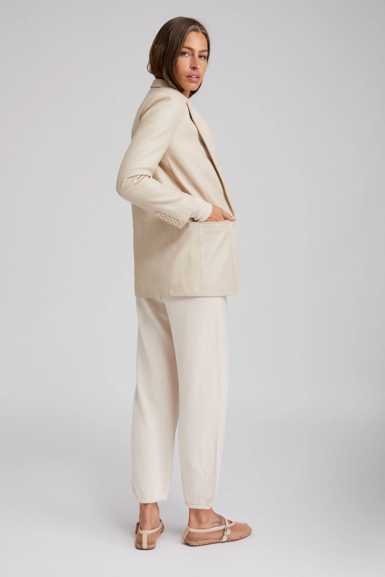 summer top Vintage White Cashmere Sweatpants