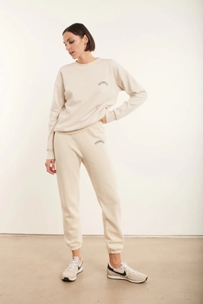 Vintage White College Logo Sweatpants CollapsibleFrame QuickRelease Closures
