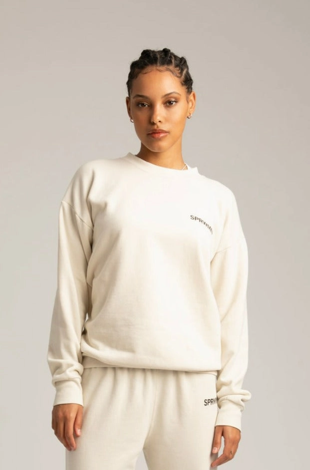 Vintage White Logo Sweatshirt HeatPressedLogos