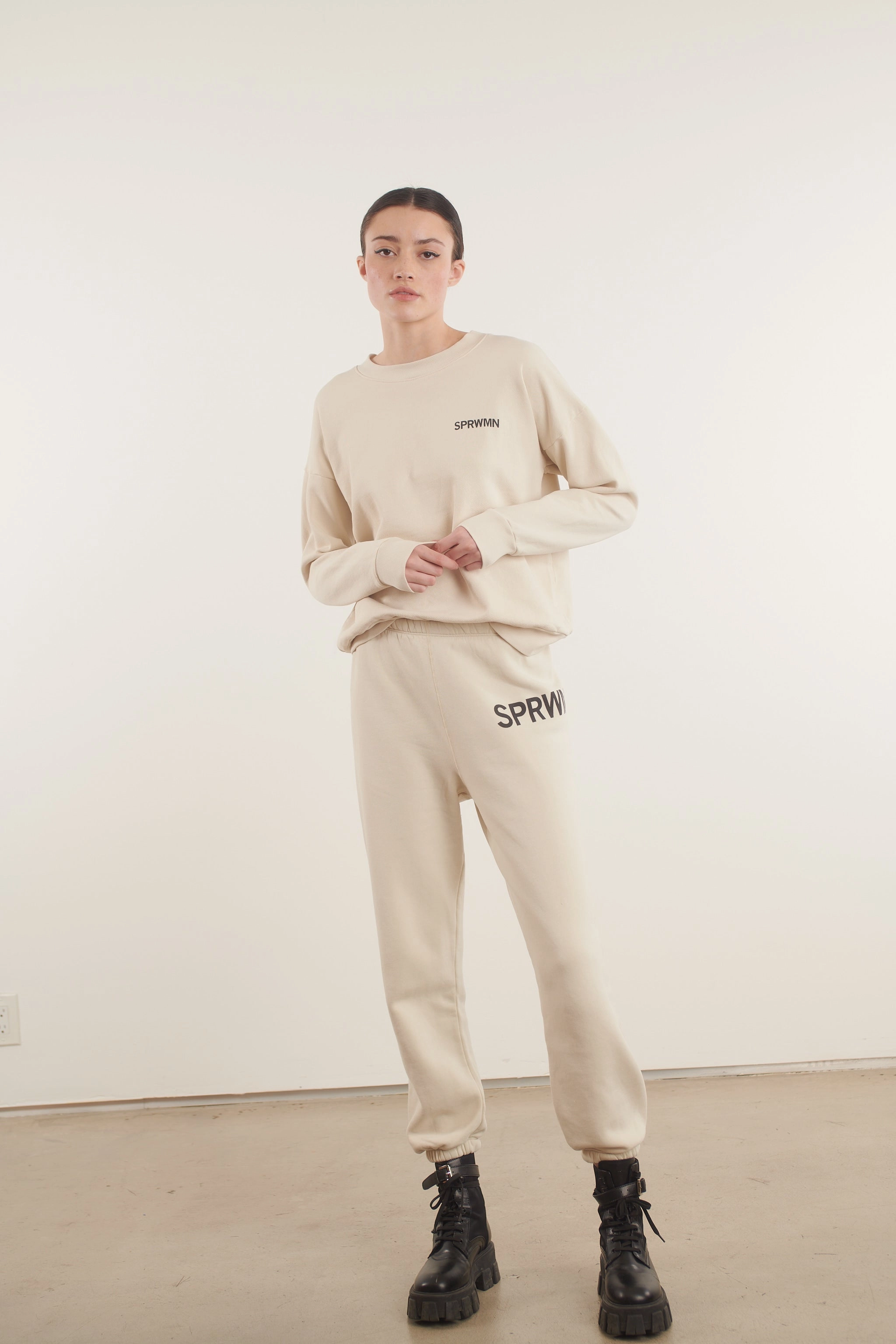 Durable Hem Stitching HypoallergenicConstruction Vintage White Small Logo Sweatpants