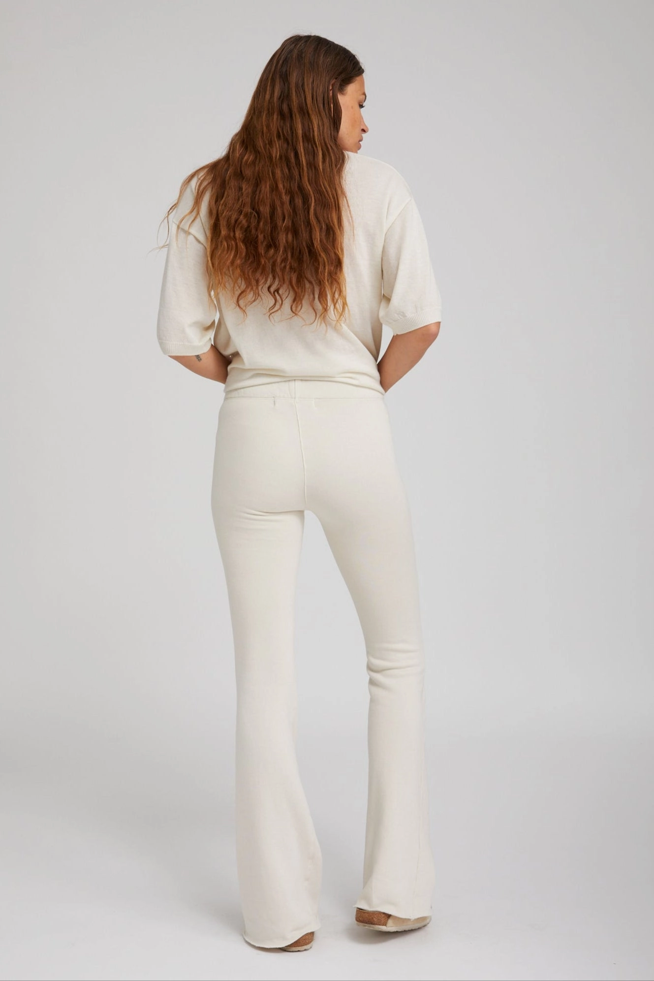 FadeResistant Vintage White Tri-Blend Micro Flare Pants