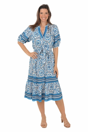 Date Nightwear Mandala Flower Belted Dress