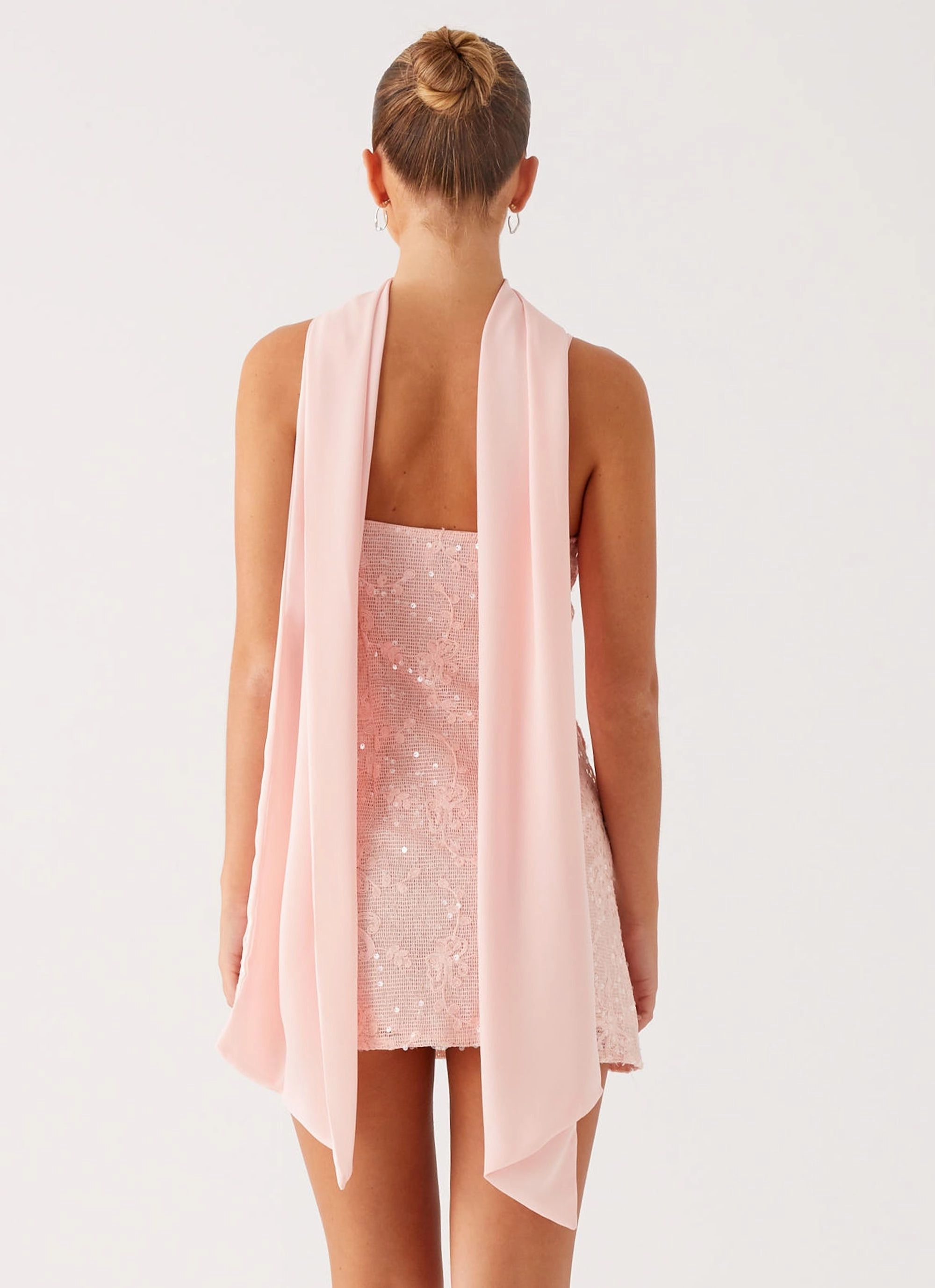 Vision Sequin Mini Dress - Pink Comfy Detail Youthful Style
