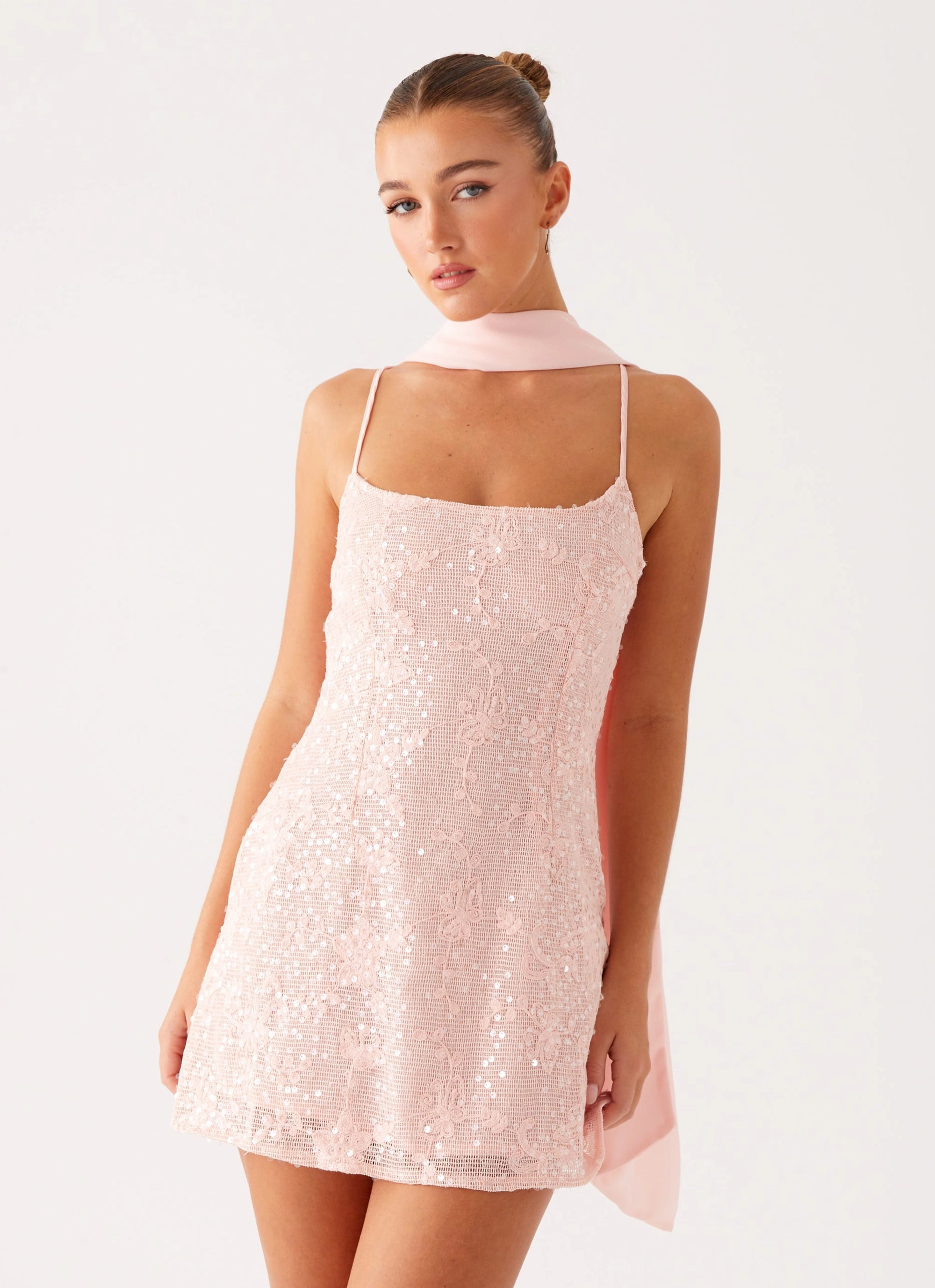 Classic and Chic Vision Sequin Mini Dress - Pink