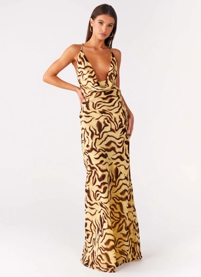 Viva Lune Maxi Dress - Laguna Print Flower Grace Trendy Design