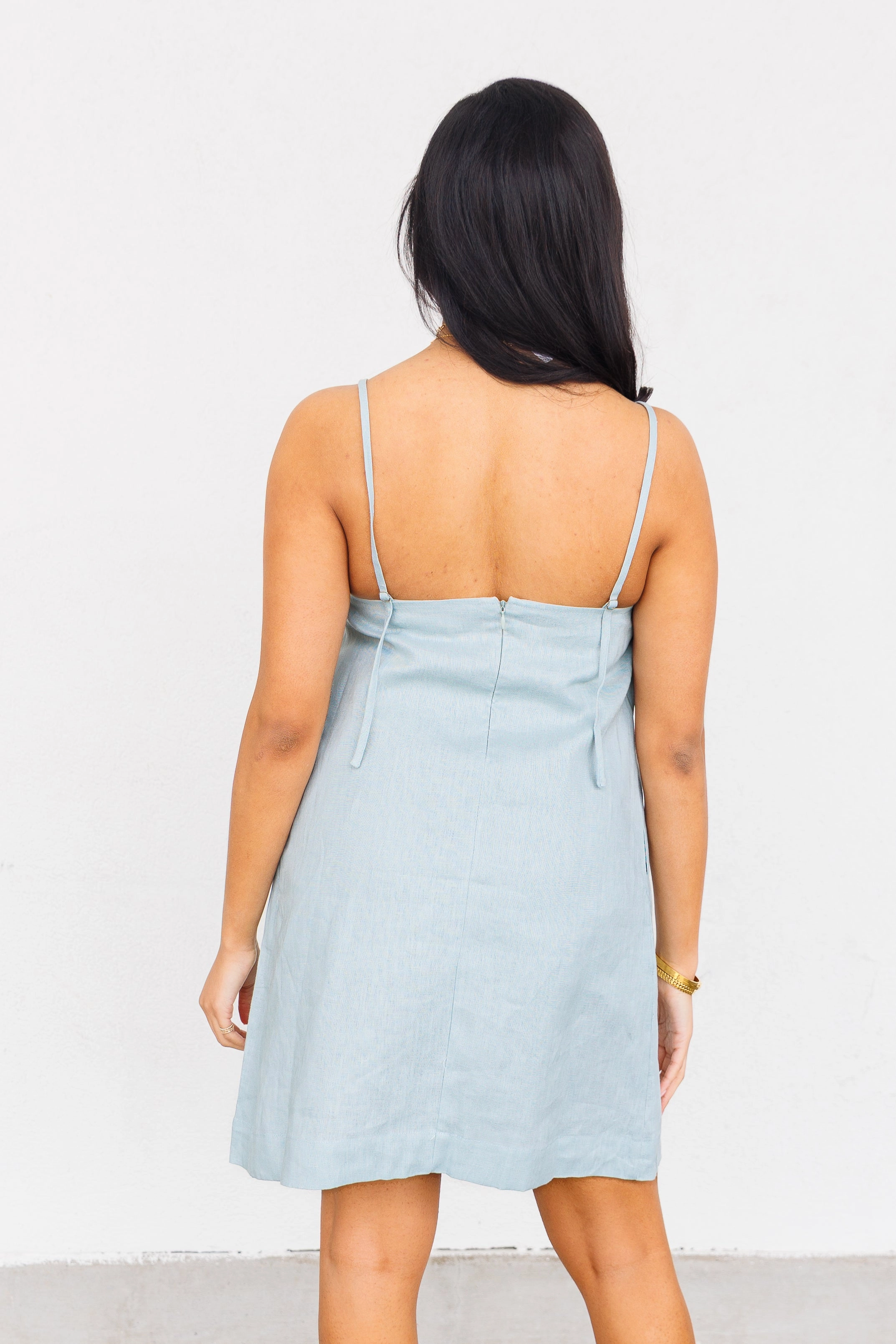 Delicate Touch Cool Tone ANDIE LINEN MINI DRESS