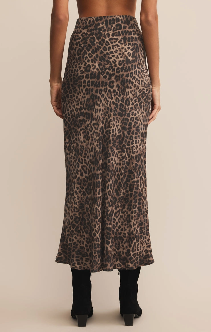 Soft Palette Sophisticated Casual Izabel Leopard Skirt in Desert Tan