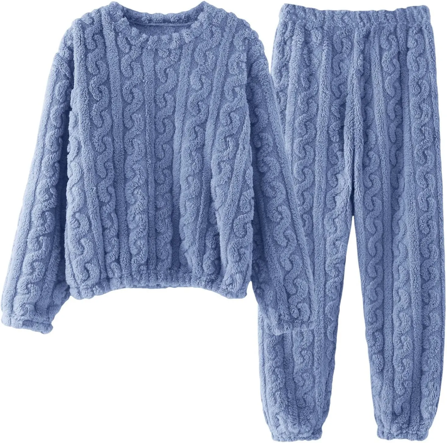 Warm Flanne Pajamas for Women Set Winter Pajama Sets Pjs Soft Coral Fleece Loungewear Sleepwear Two Piece Pijamas