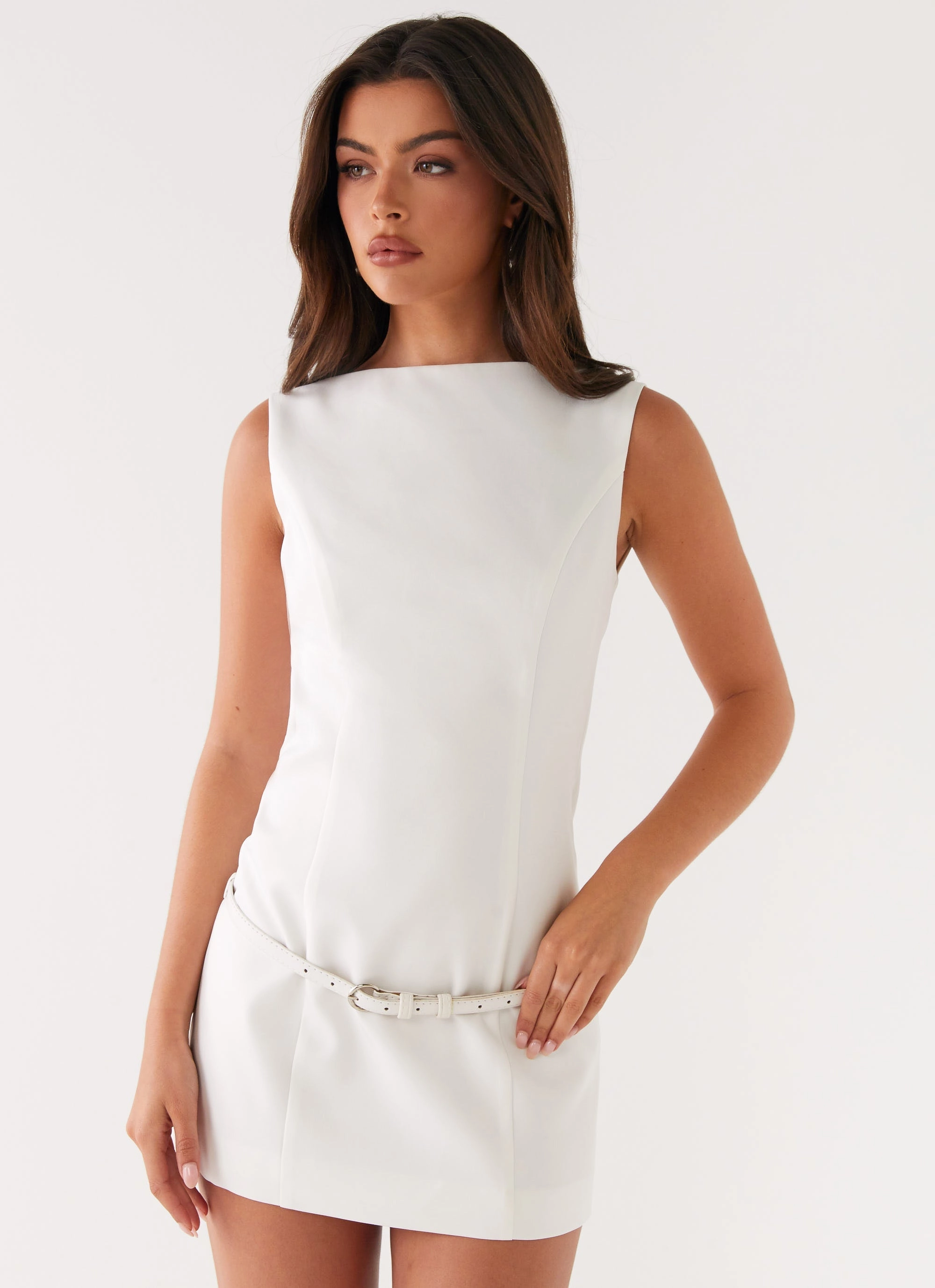 Jaci Mini Dress - White Happy Scent Heart Glow