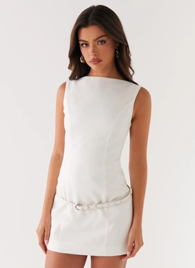 Smooth Outline Jaci Mini Dress - White