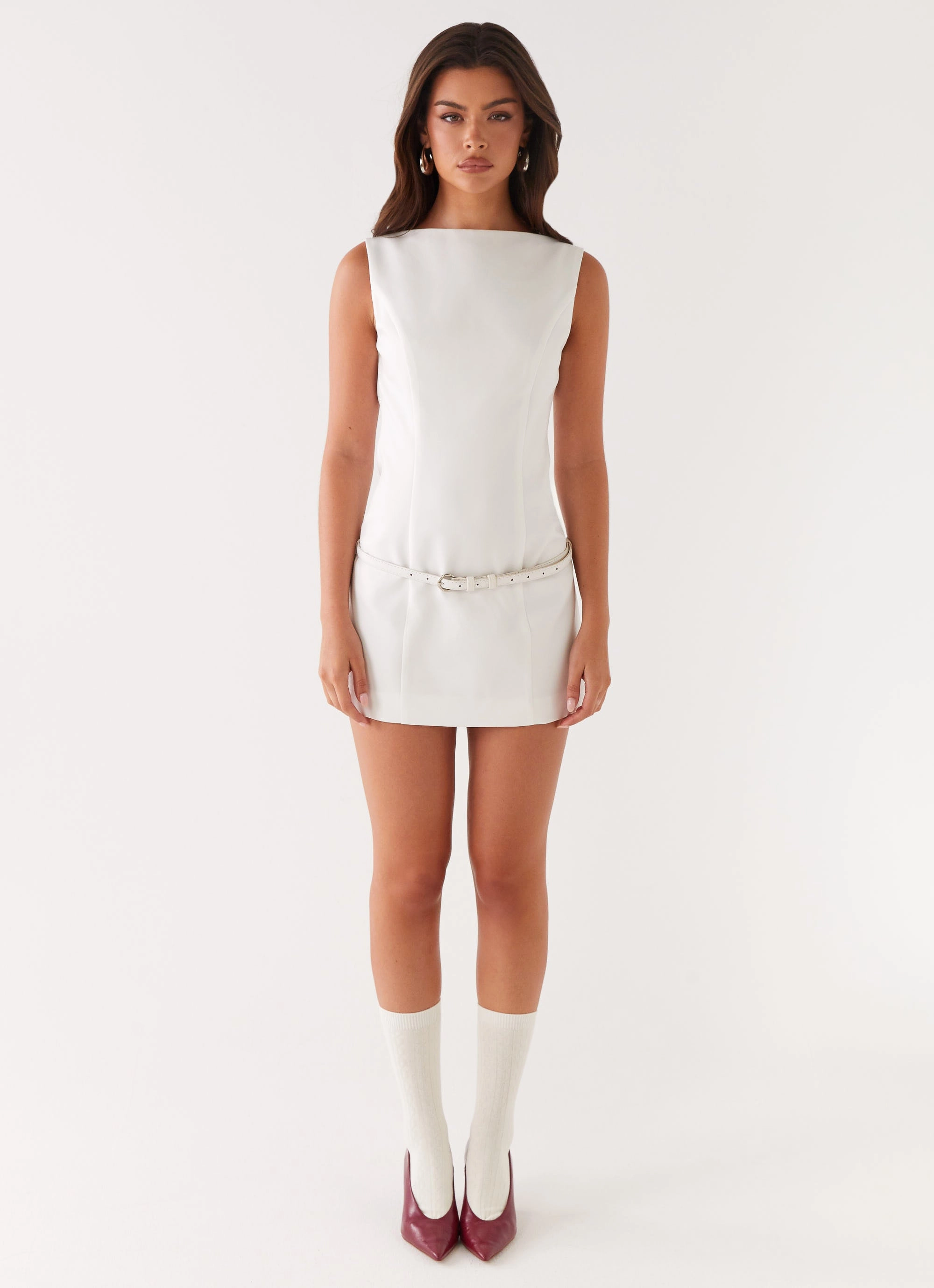 Matte Look Jaci Mini Dress - White