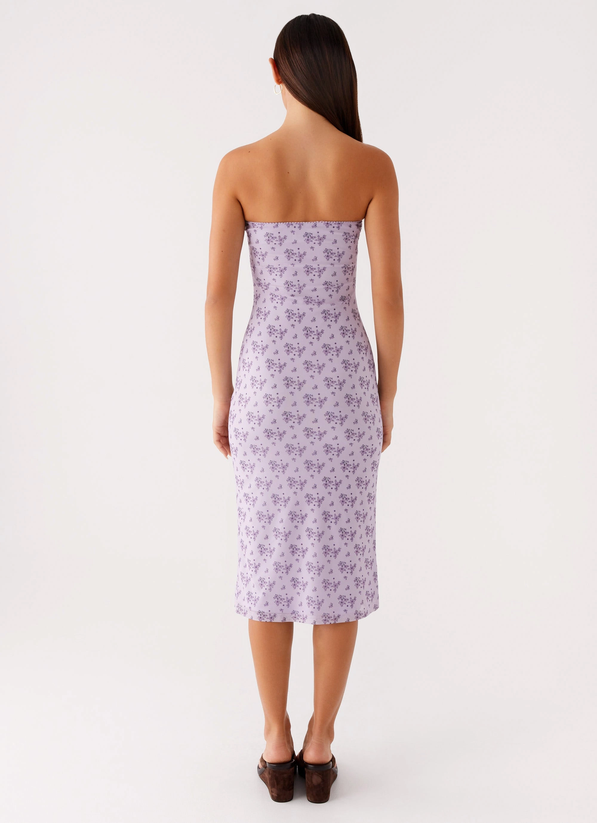 Neutral Flow Smart Edge Keila Strapless Midi Dress - Lavender Meadow