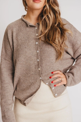 LowMaintenanceFabric Piper Cardigan in Mocha