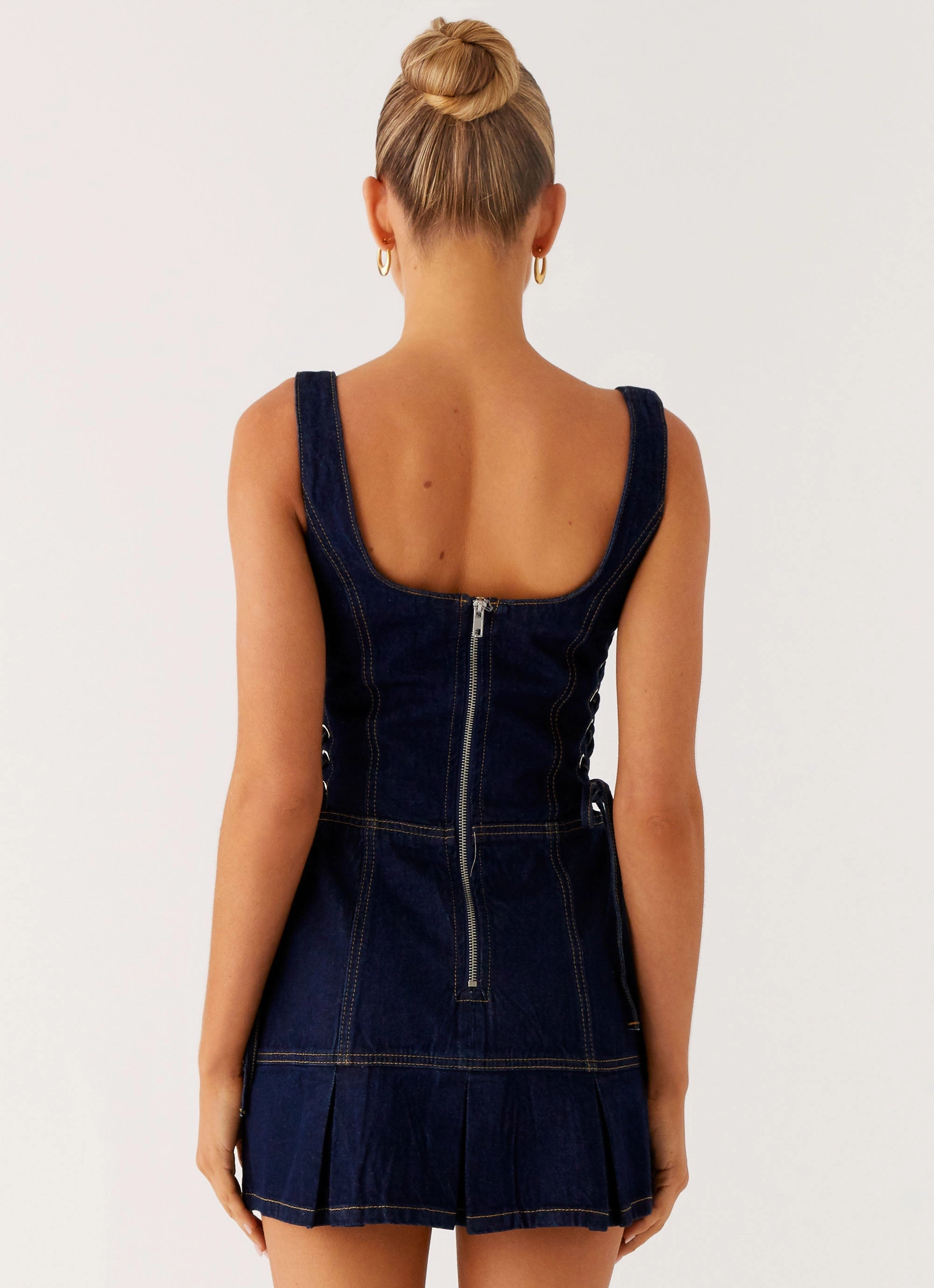 Preston Mini Dress - Indigo Comfortable shift dress