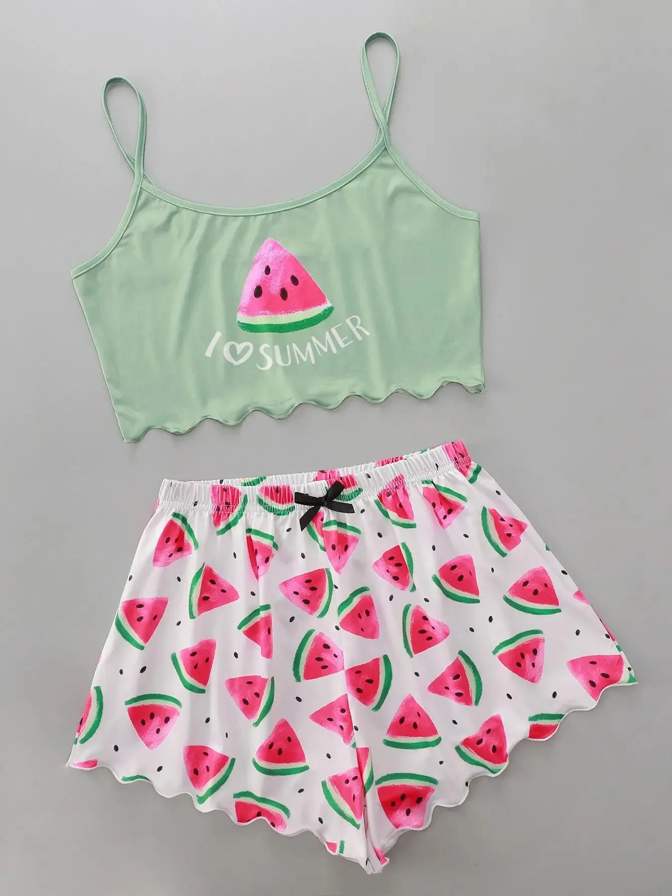 Watermelon Crop Top Pajamas