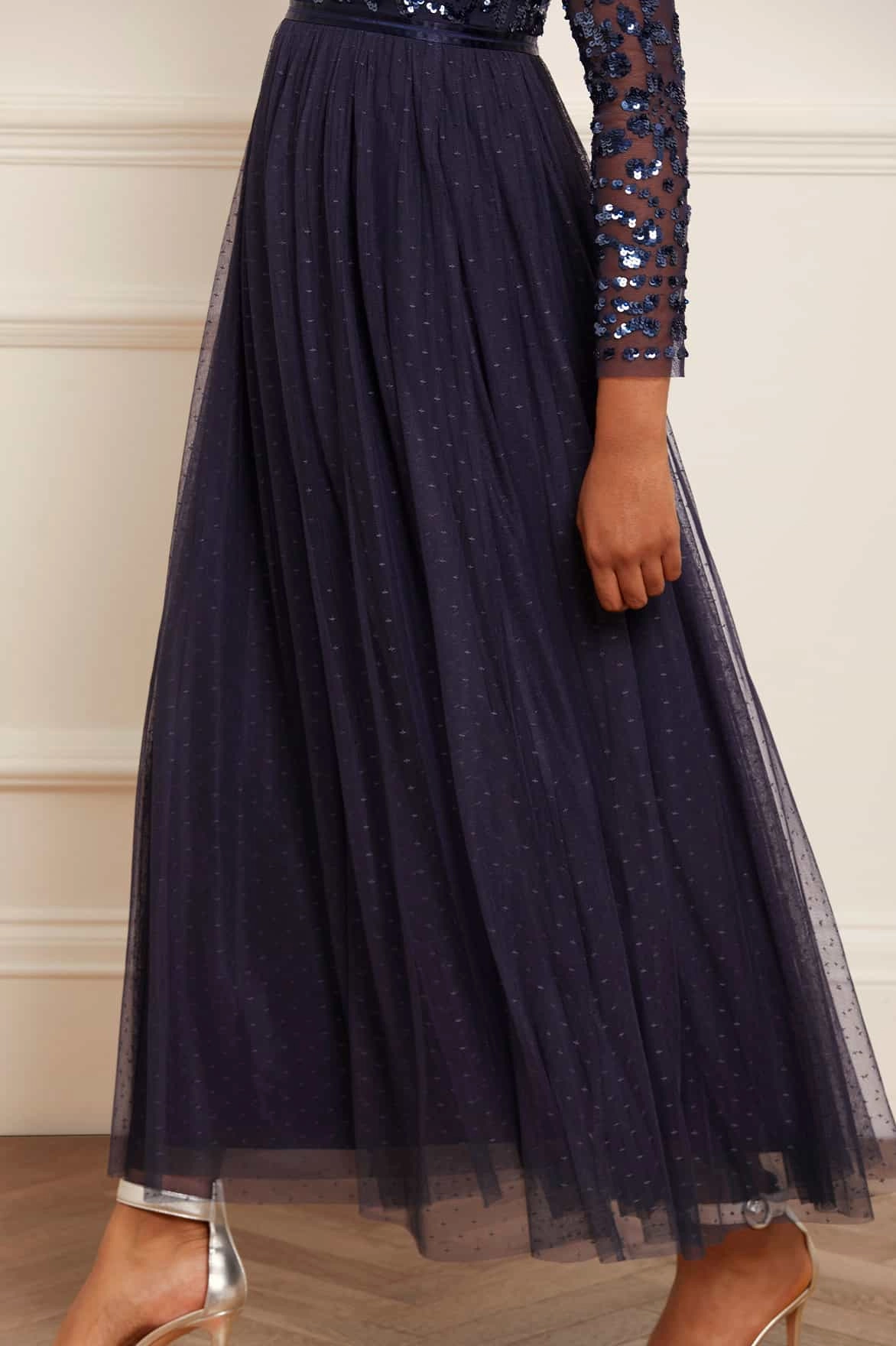 Shiny Zip Tempest Bodice Ankle Gown